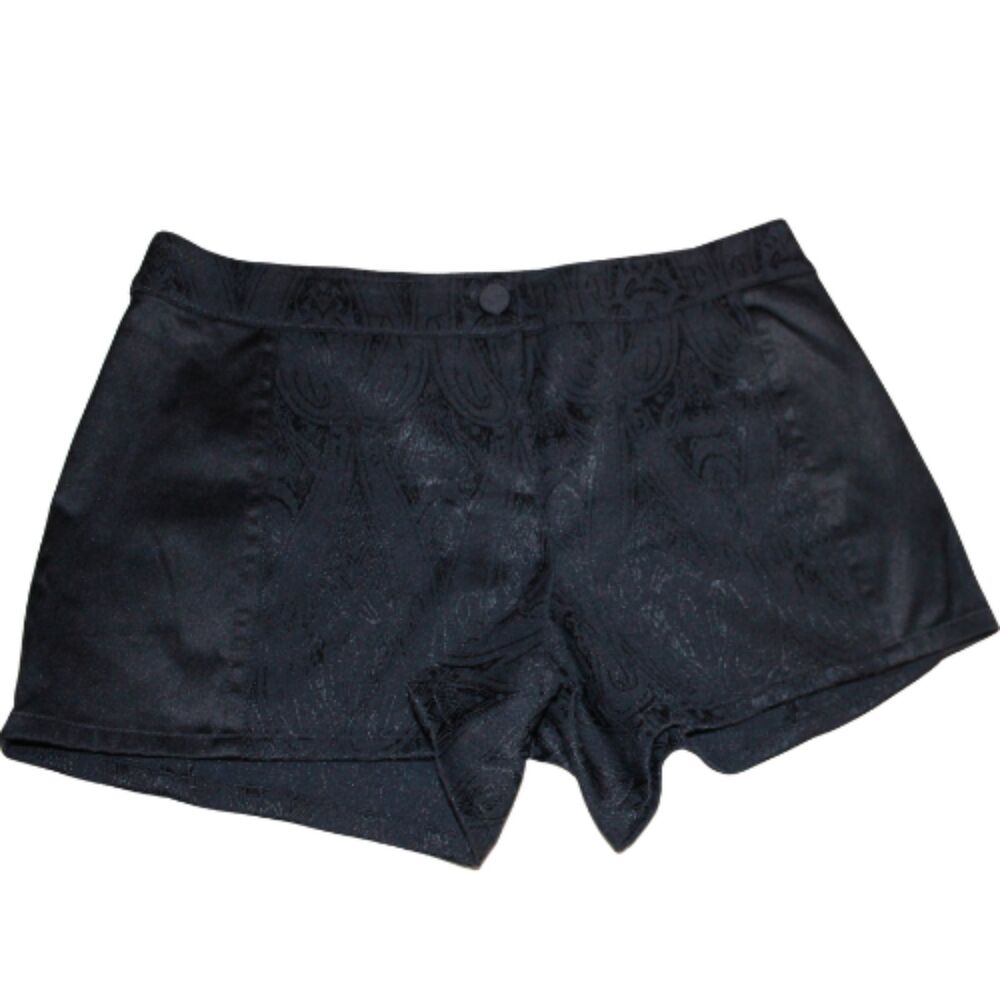 Forever 21 Black Jacquard Shorts Satin Mini Dressy Party Shorts 4